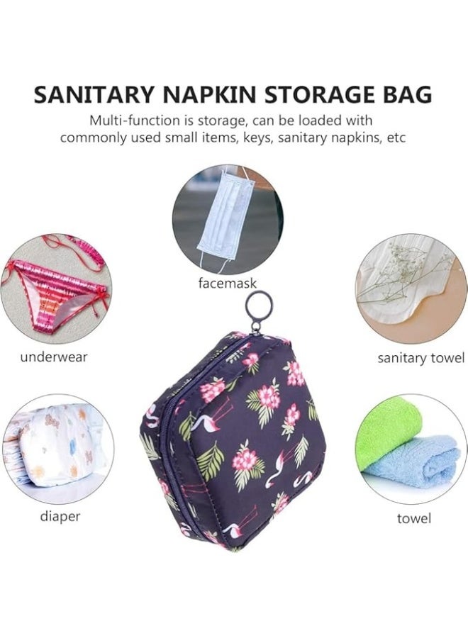 شنطة تخزين الفوط الصحية المحمولة للنساء والفتيات المراهقات – حقيبة بسحاب لحمل الفوط الصحية، مجموعة أول فترة، حقيبة متعددة الاستخدام للفوط الصحية، السفر، المدرسة، المكتب، الإكسسوارات، المكياج والمفاتيح – صغيرة، قابلة لإعادة الاستخدام، وخفيفة الوزن - Image 3